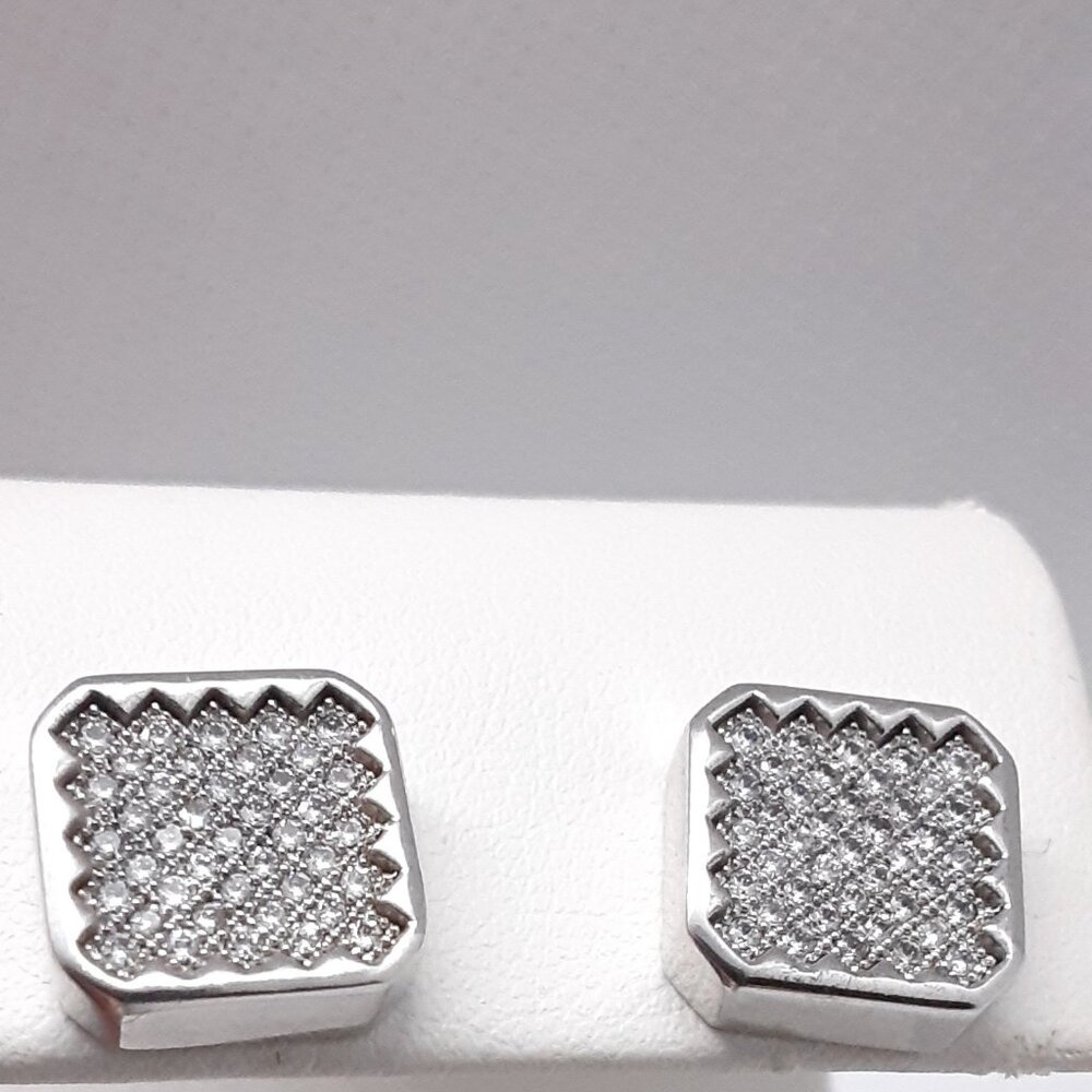 NEW Square post sterling silver earrings